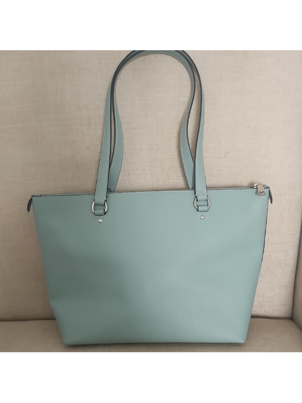 Coach Mint Green Leather Tote Bag